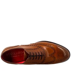 Oxford Brogue Marrone Elegante Da Uomo In Pelle