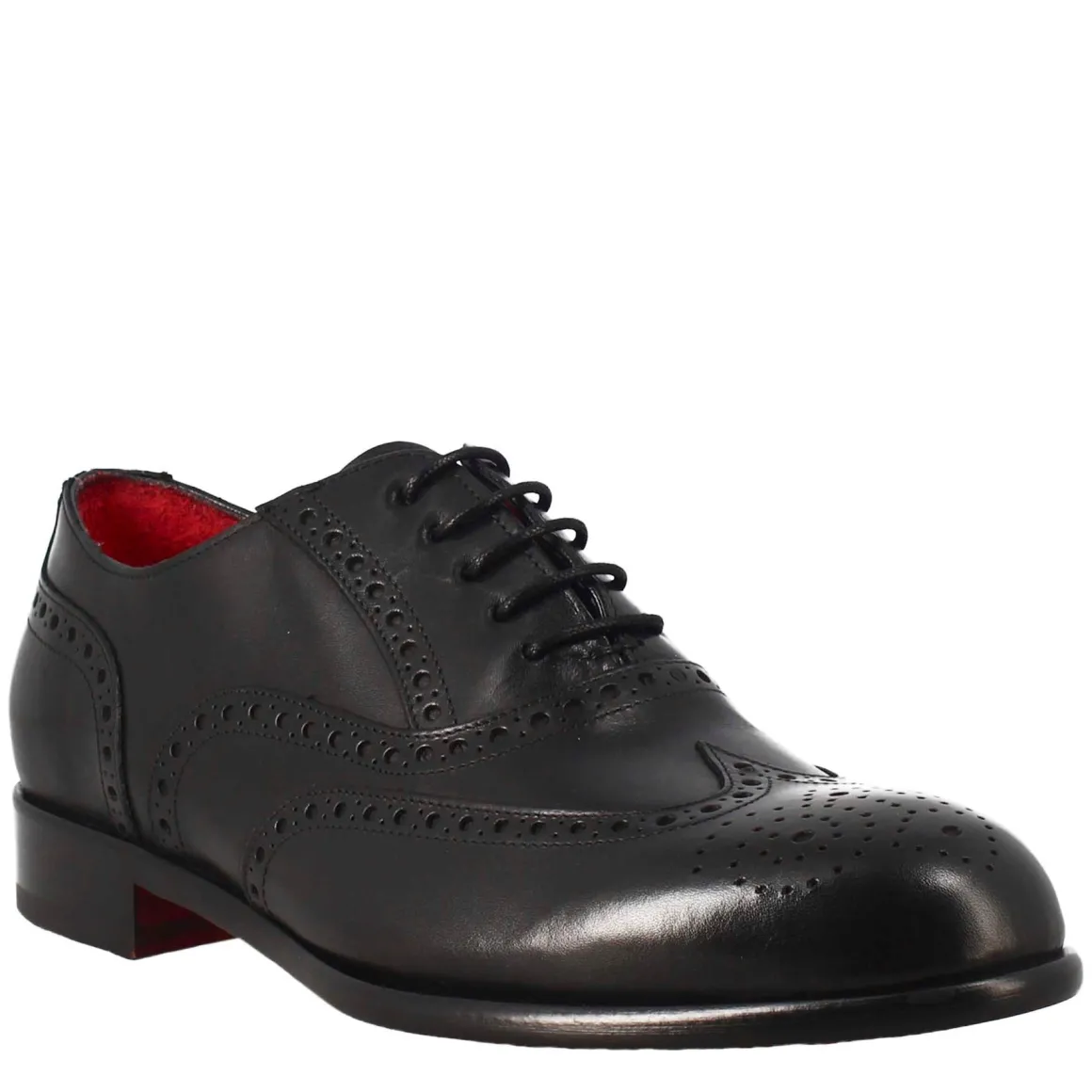 Oxford Brogue Nero Elegante Da Uomo In Pelle