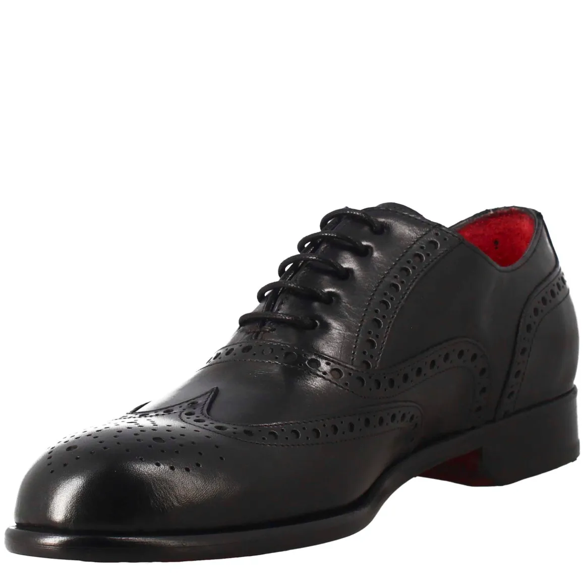 Oxford Brogue Nero Elegante Da Uomo In Pelle