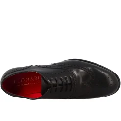 Oxford Brogue Nero Elegante Da Uomo In Pelle