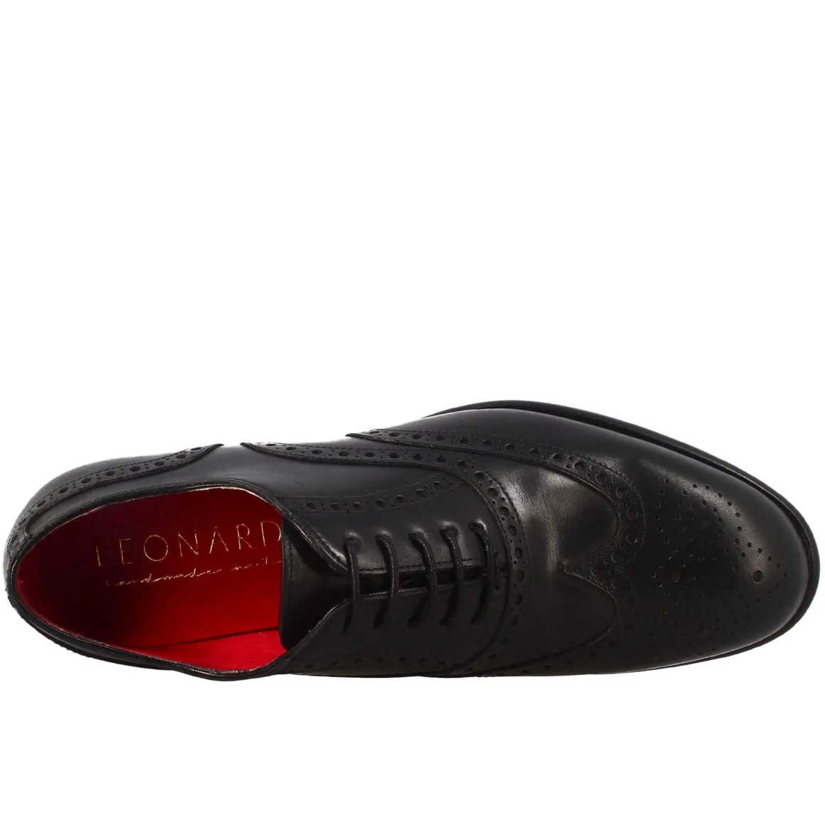 Oxford Brogue Nero Elegante Da Uomo In Pelle
