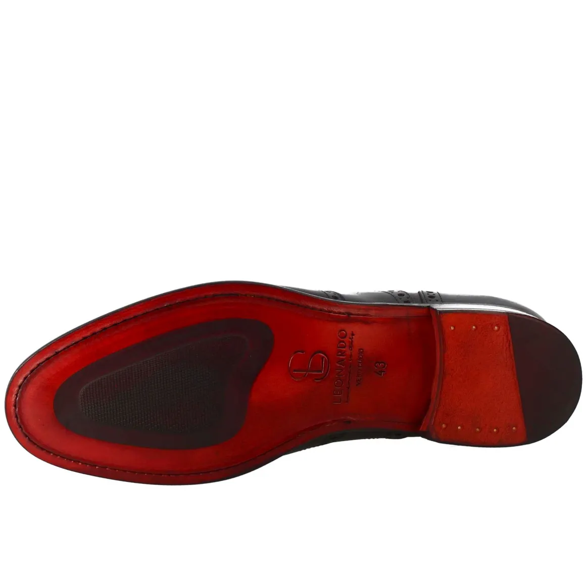Oxford Brogue Nero Elegante Da Uomo In Pelle