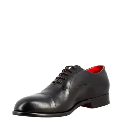 Oxford Nero Elegante Da Uomo In Pelle E Fodera Rossa