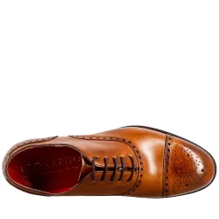 Oxford Semi Brogue Marrone Elegante Da Uomo In Pelle
