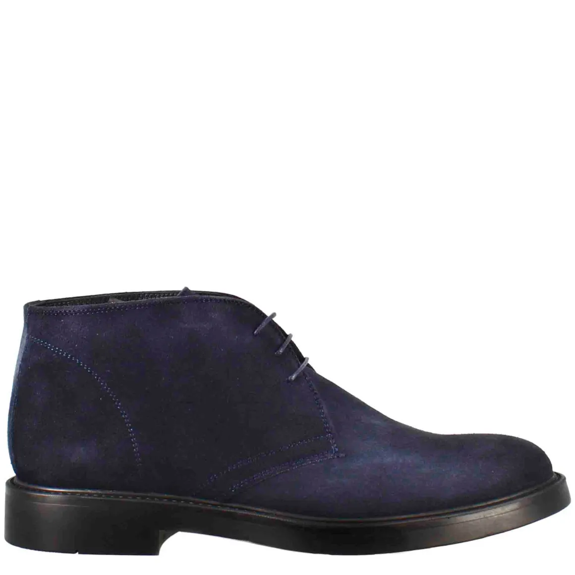 Polacchino Liscio Da Uomo In Pelle Scamosciata Colore Blu Scuro