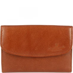 Portafoglio Donna Sauvage Pelle Di Vitello Arancione Porta Tessere Banconote Con Pattina