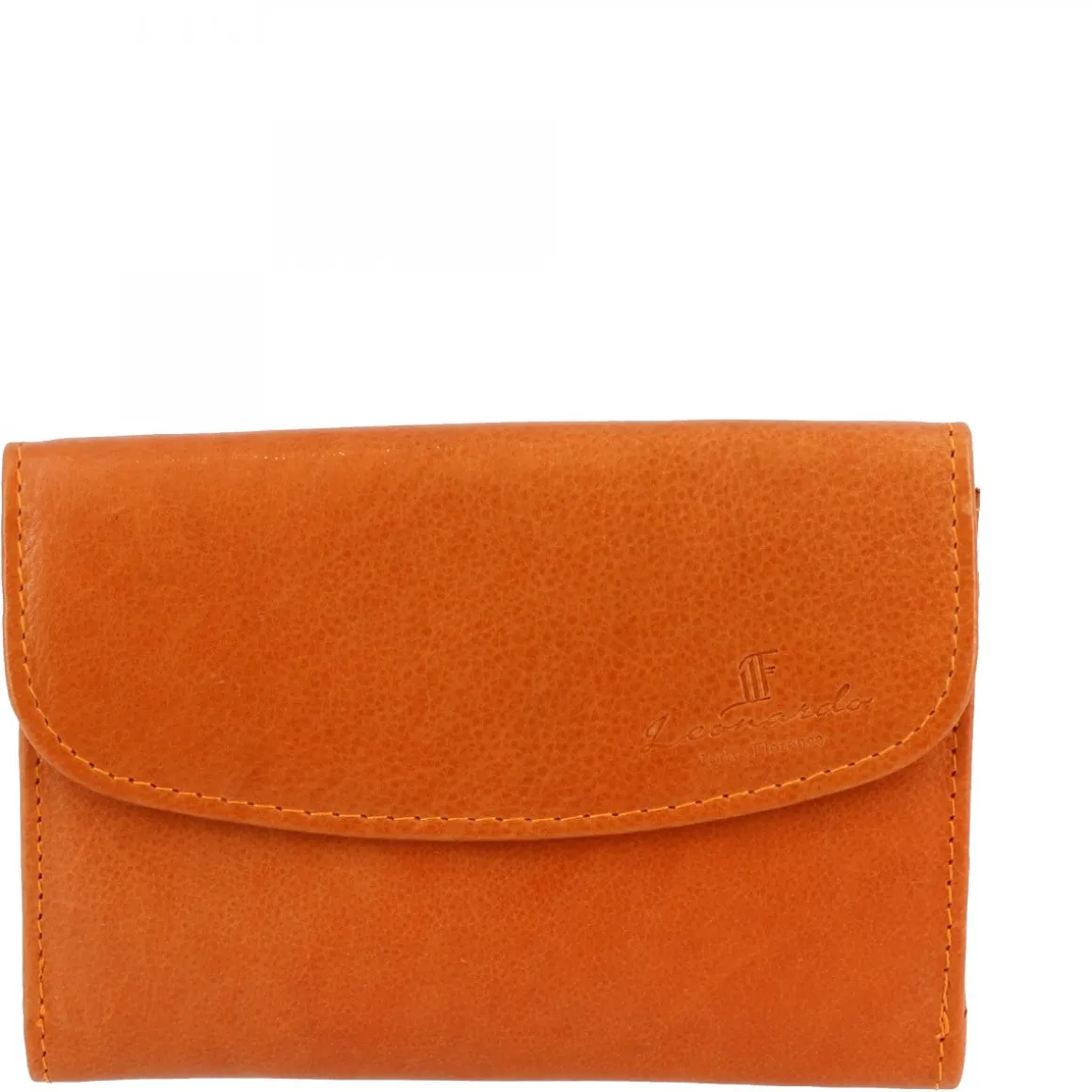 Portafoglio Donna Sauvage Pelle Di Vitello Arancione Porta Tessere Banconote Con Pattina