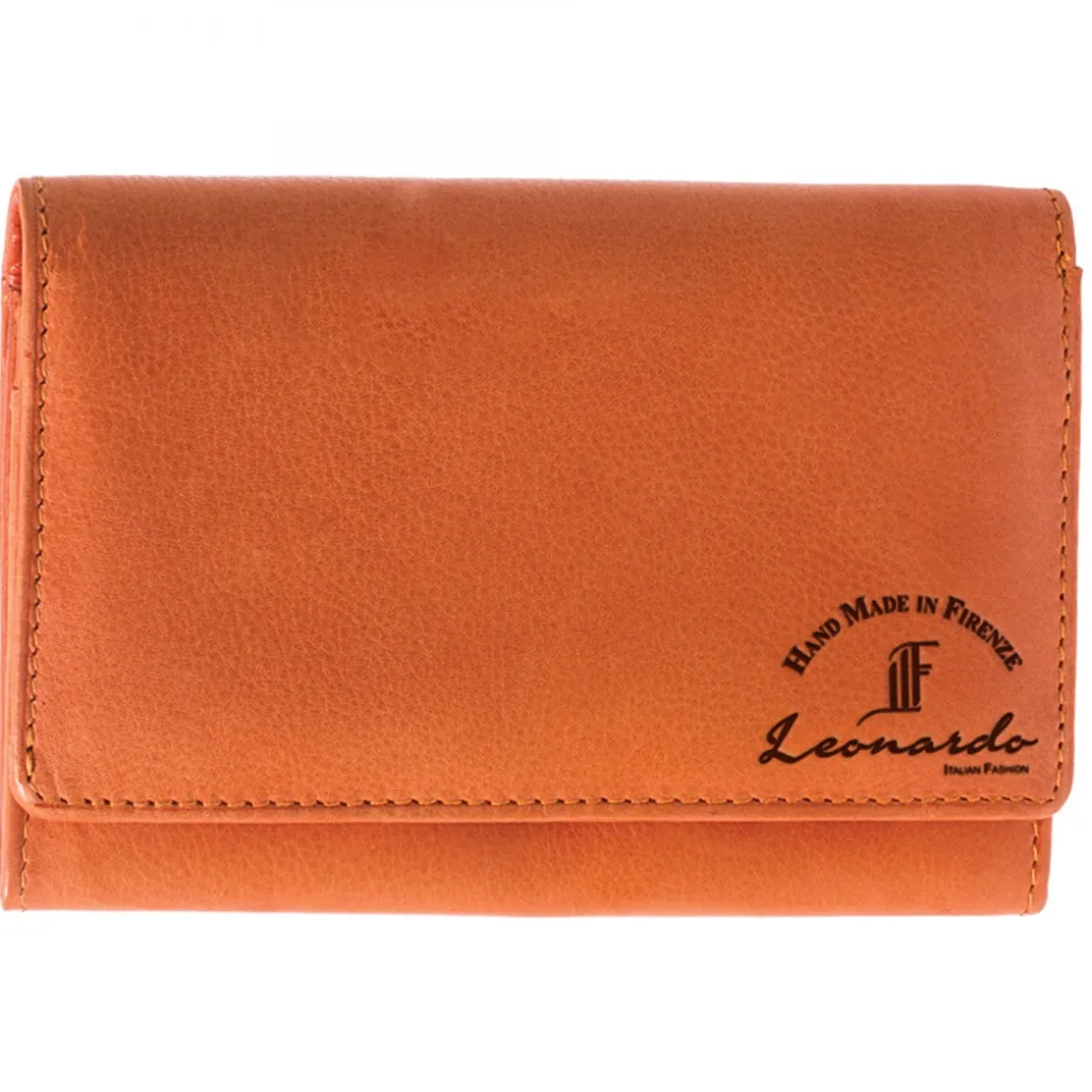 Portafoglio Donna Sauvage Pelle Di Vitello Arancione Porta Tessere Banconote Monete