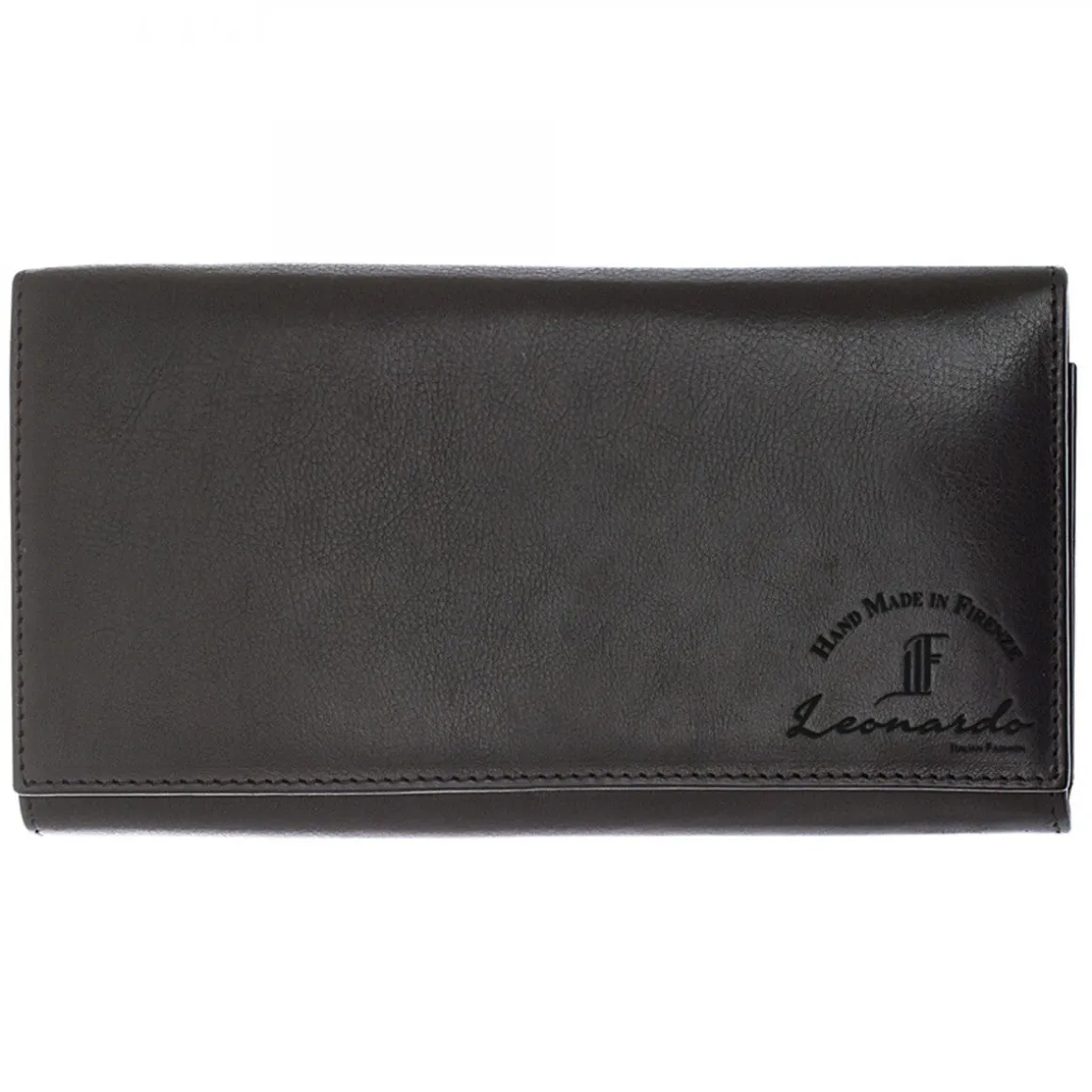Portafoglio Donna Sauvage Pelle Di Vitello Nero Fatto A Mano Porta Tessere Tasche Banconote