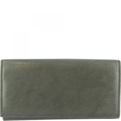 Portafoglio Donna Sauvage Pelle Di Vitello Nero Fatto A Mano Porta Tessere Tasche Banconote