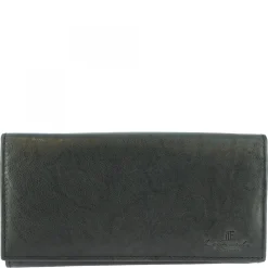 Portafoglio Donna Sauvage Pelle Di Vitello Nero Fatto A Mano Porta Tessere Tasche Banconote