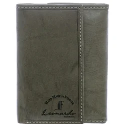 Portafoglio Unisex Sauvage Pelle Di Vitello Fatto A Mano Grigio Porta Tessere Banconote Monete