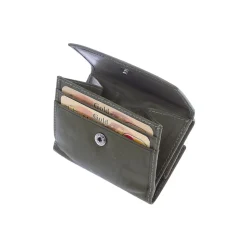 Portafoglio Unisex Sauvage Pelle Di Vitello Fatto A Mano Grigio Porta Tessere Banconote Monete