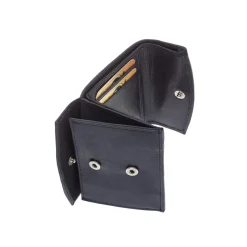 Portafoglio Unisex Sauvage Fatto A Mano Pelle Di Vitello Nero Porta Tessere Banconote Monete