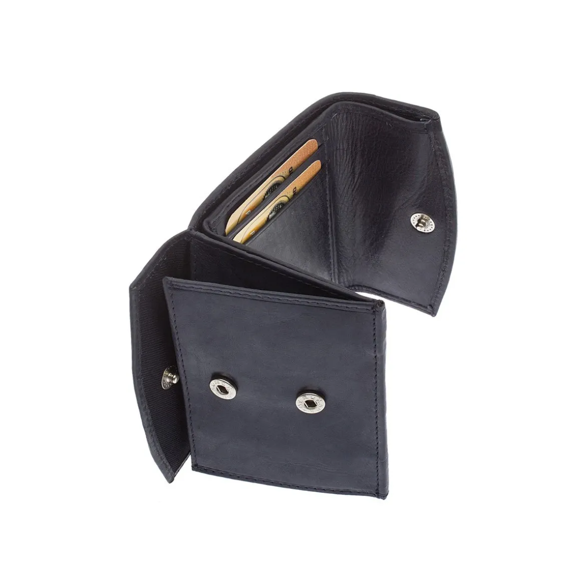 Portafoglio Unisex Sauvage Fatto A Mano Pelle Di Vitello Nero Porta Tessere Banconote Monete