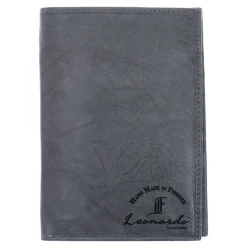 Portafoglio Uomo Sauvage Pelle Di Vitello Blu Porta Tessere Banconote Flap Laterale