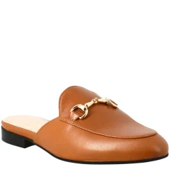 Sabot Color Marrone Con Fibbia Dorata E Fondo In Cuoio