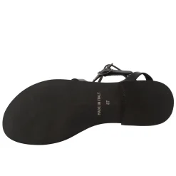 Sandali Alla Caviglia Da Donna Stile Romano In Pelle Colore Nero
