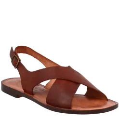 Sandali Arcadia Da Donna Stile Romano Antico In Pelle Marrone