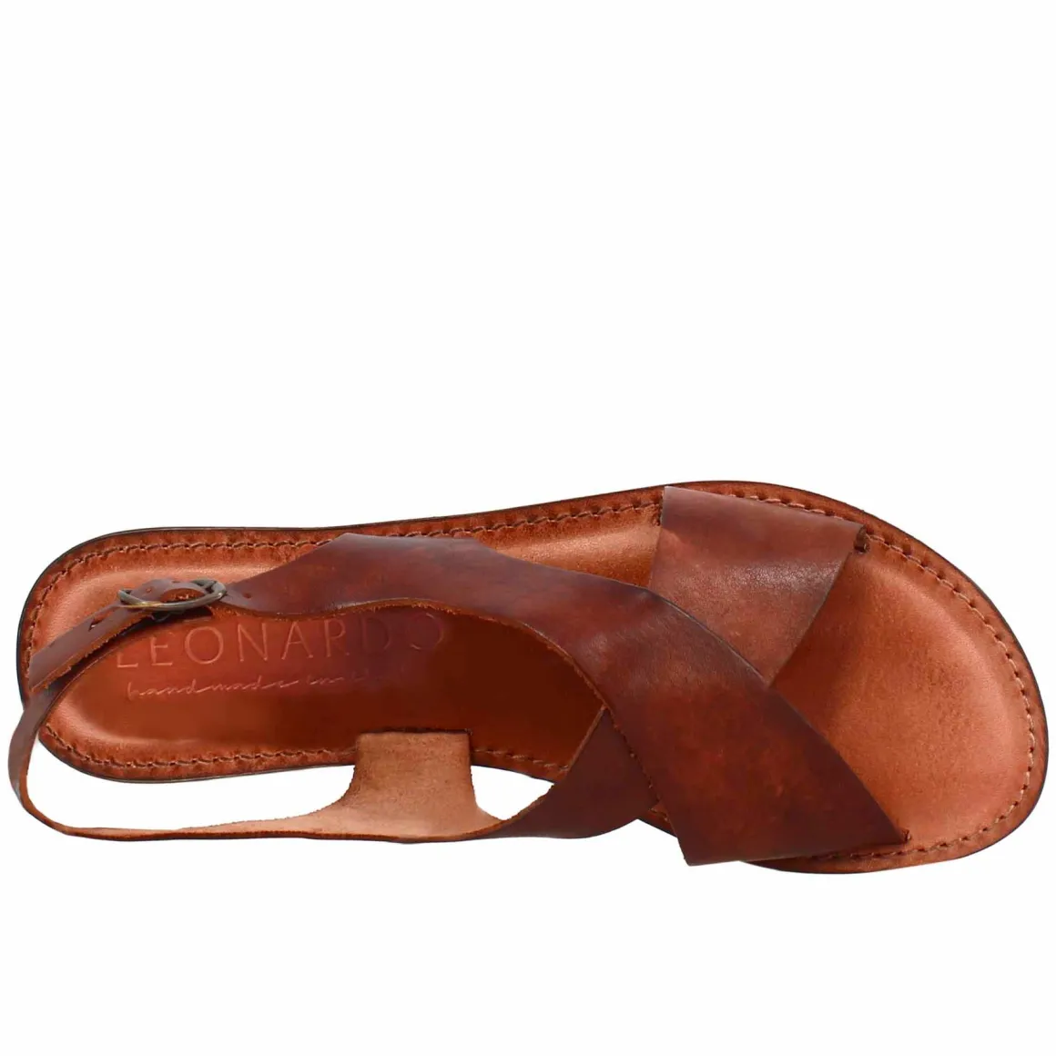 Sandali Arcadia Da Donna Stile Romano Antico In Pelle Marrone