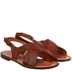 Sandali Arcadia Da Donna Stile Romano Antico In Pelle Marrone