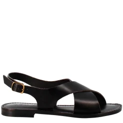 Sandali Arcadia Da Donna Stile Romano Antico In Pelle Colore Nero