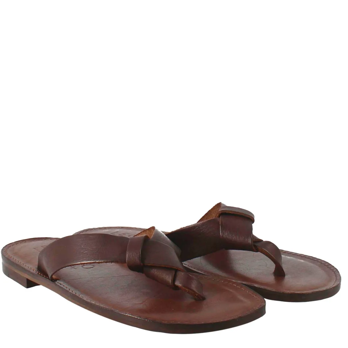 Sandali Arezzo Modello Gladiatore Da Uomo In Pelle Color Marrone