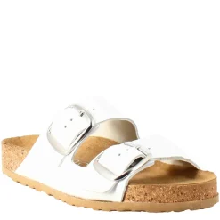 Sandali Donna Doppia Fibbia In Pelle Colore Bianco