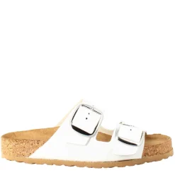 Sandali Donna Doppia Fibbia In Pelle Colore Bianco