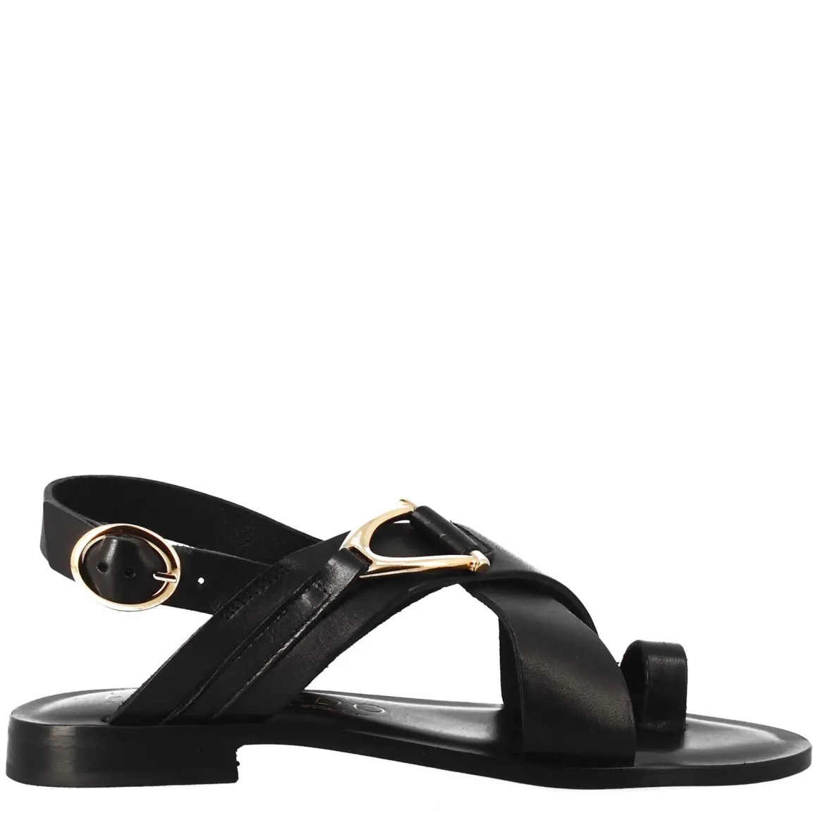 Sandali Donna Infradito In Pelle Color Nero