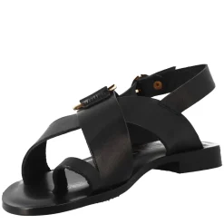 Sandali Donna Infradito In Pelle Color Nero