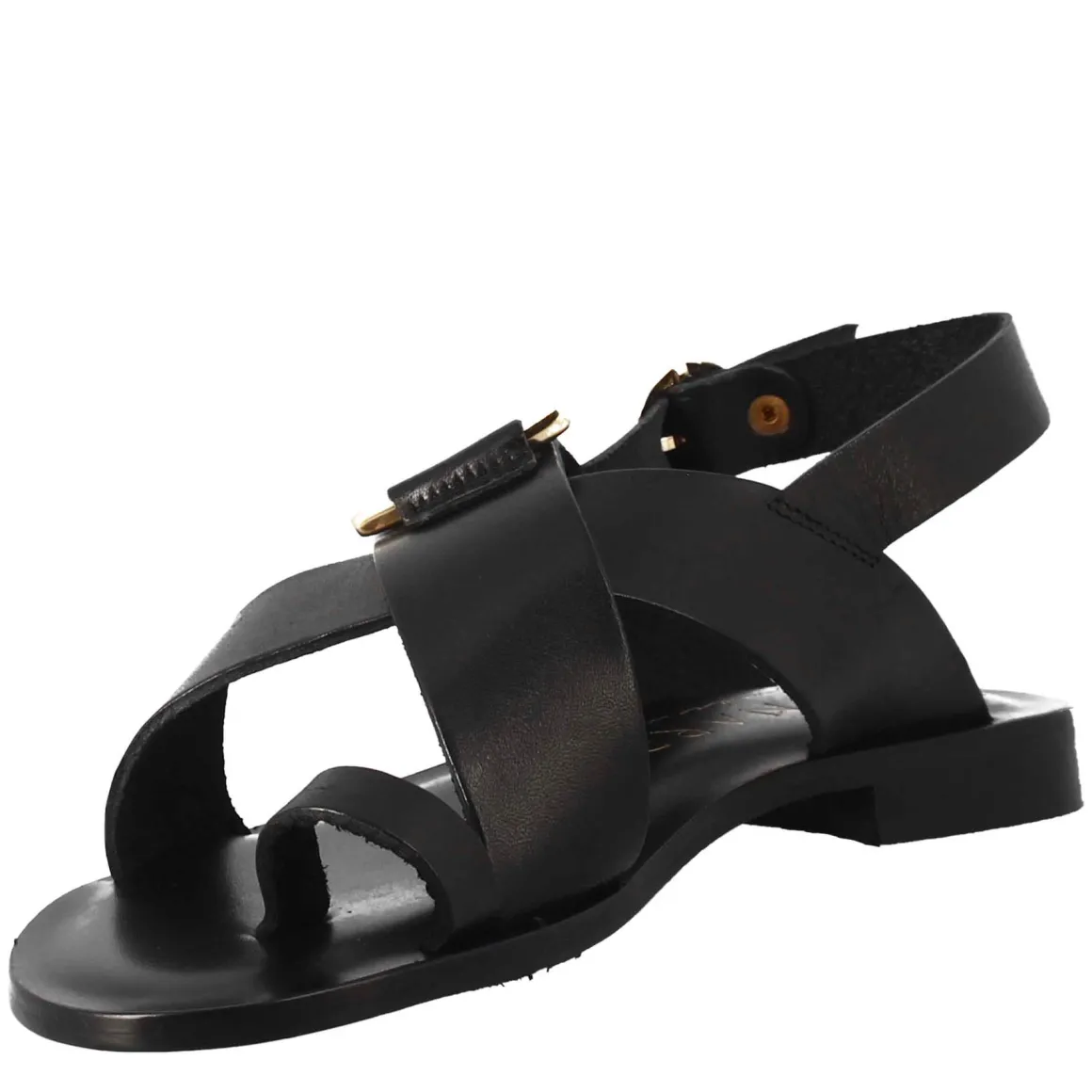 Sandali Donna Infradito In Pelle Color Nero