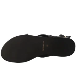 Sandali Donna Infradito In Pelle Color Nero