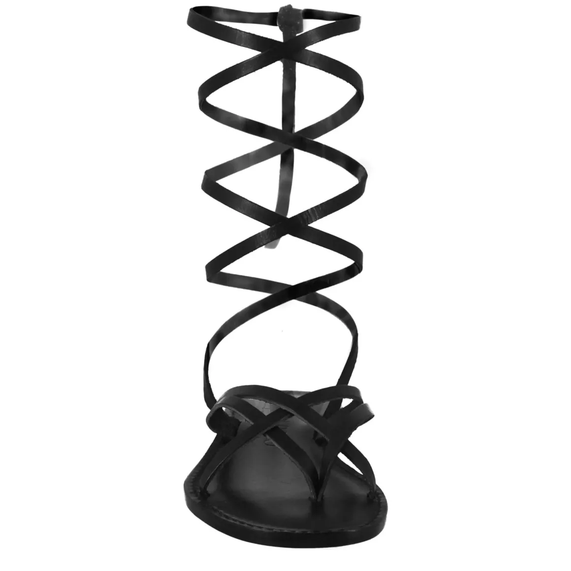 Sandali Eclipse Da Donna Stile Romano Antico In Pelle Colore Nero