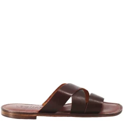 Sandali Gladiatore Da Uomo In Pelle Marrone