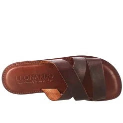 Sandali Gladiatore Da Uomo In Pelle Marrone