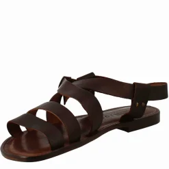 Sandali Pisa Modello Gladiatore Da Uomo In Pelle Color Marrone