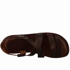 Sandali Pisa Modello Gladiatore Da Uomo In Pelle Color Marrone