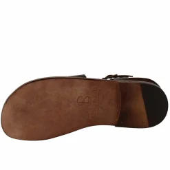 Sandali Pisa Modello Gladiatore Da Uomo In Pelle Color Marrone