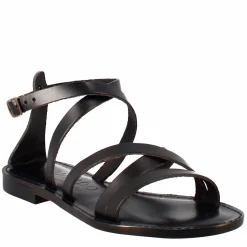 Sandali Sinfonia Da Donna Stile Romano Antico In Pelle Colore Nero