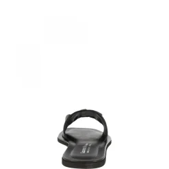 Sandali Slip-on Da Donna Fascia Larga Con Pieghe Fatti A Mano In Nappa Nera