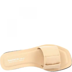 Sandali Slip-on Fascia Larga Con Pieghe Da Donna Fatti A Mano In Nappa Nude