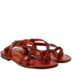 Sandali Solace Da Donna Stile Romano Antico In Pelle Marrone