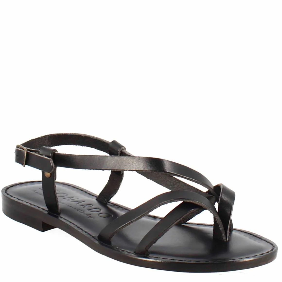 Sandali Solace Da Donna Stile Romano Antico In Pelle Colore Nero