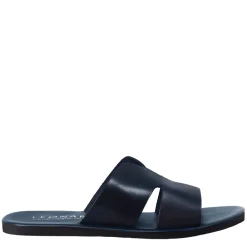Sandali Uomo A H In Pelle Colore Blu Fatti A Mano