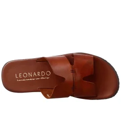 Sandali Uomo A H In Pelle Colore Marrone