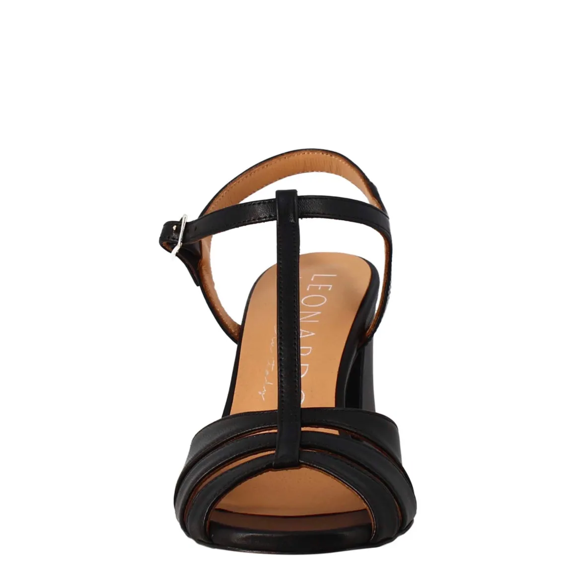 Sandalo A Gabbia Da Donna In Pelle Colore Nero