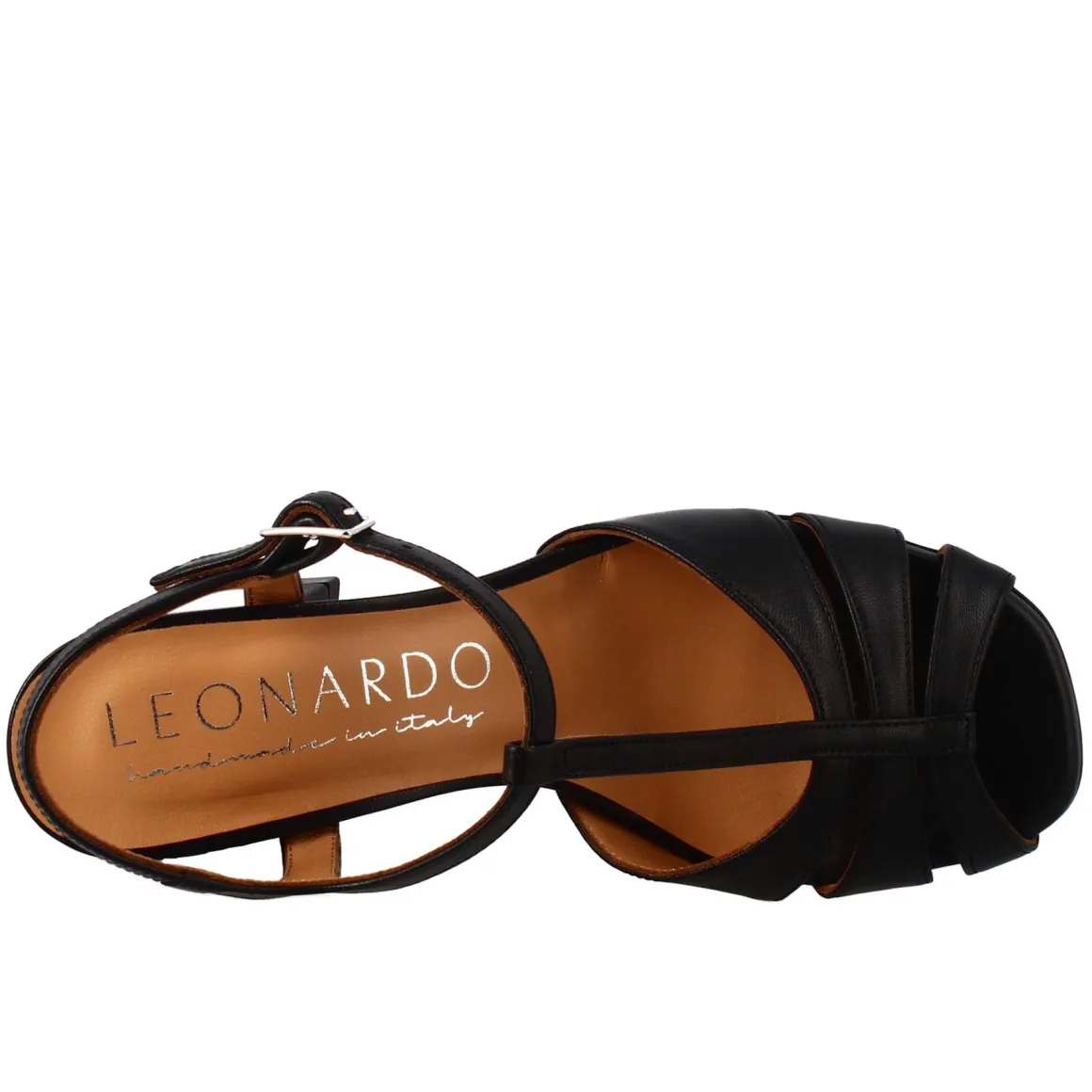 Sandalo A Gabbia Da Donna In Pelle Colore Nero