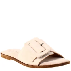 Sandalo Basso Da Donna In Pelle Scamosciata Beige