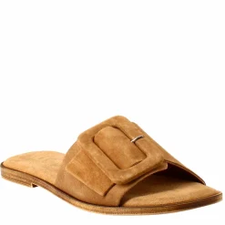 Sandalo Basso Da Donna In Pelle Scamosciata Marrone